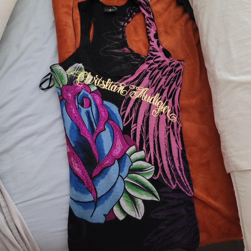 Christian Audigier y2k tank top
